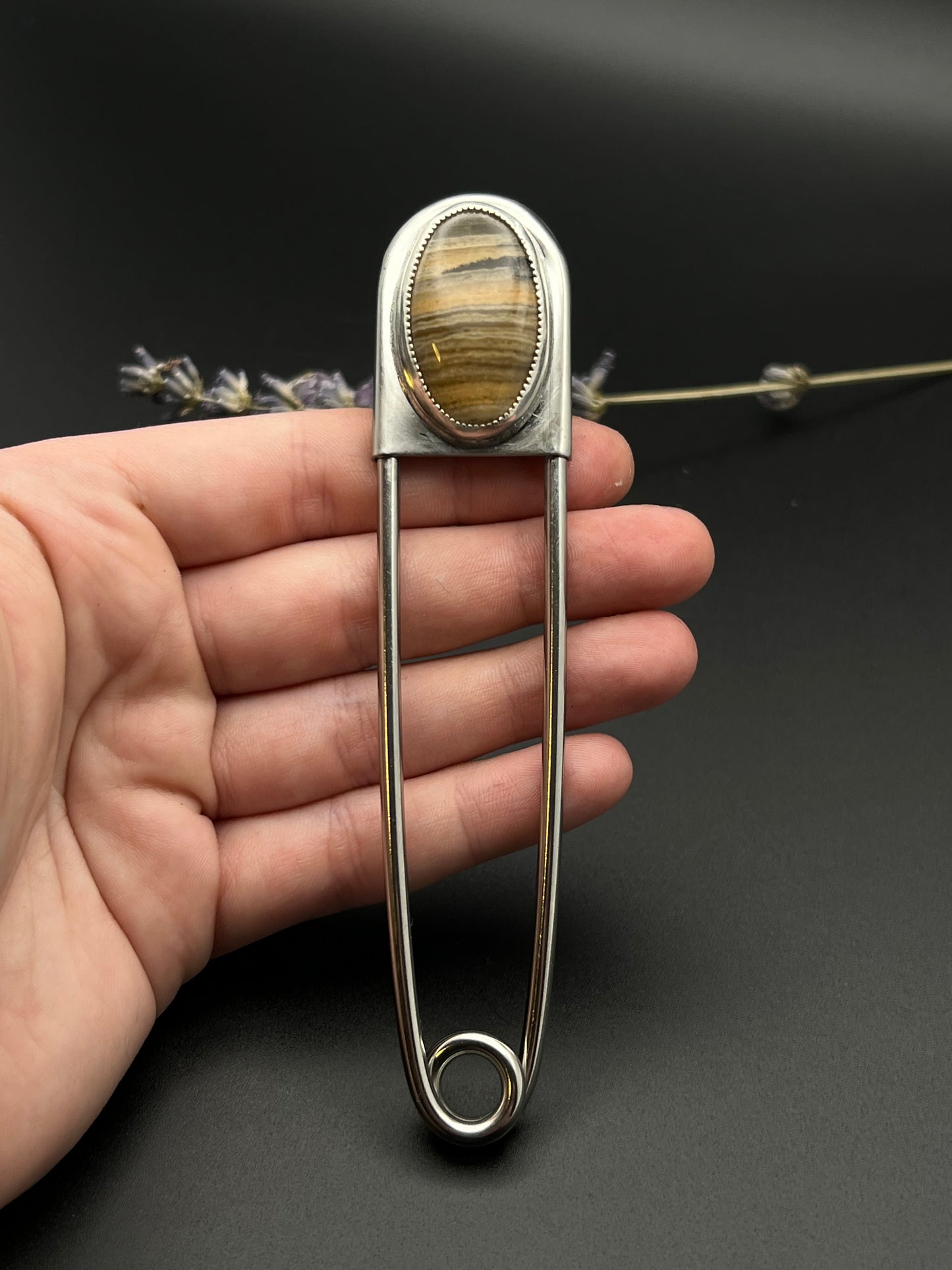 The Petrified Wood Jumbo Safety Pin
