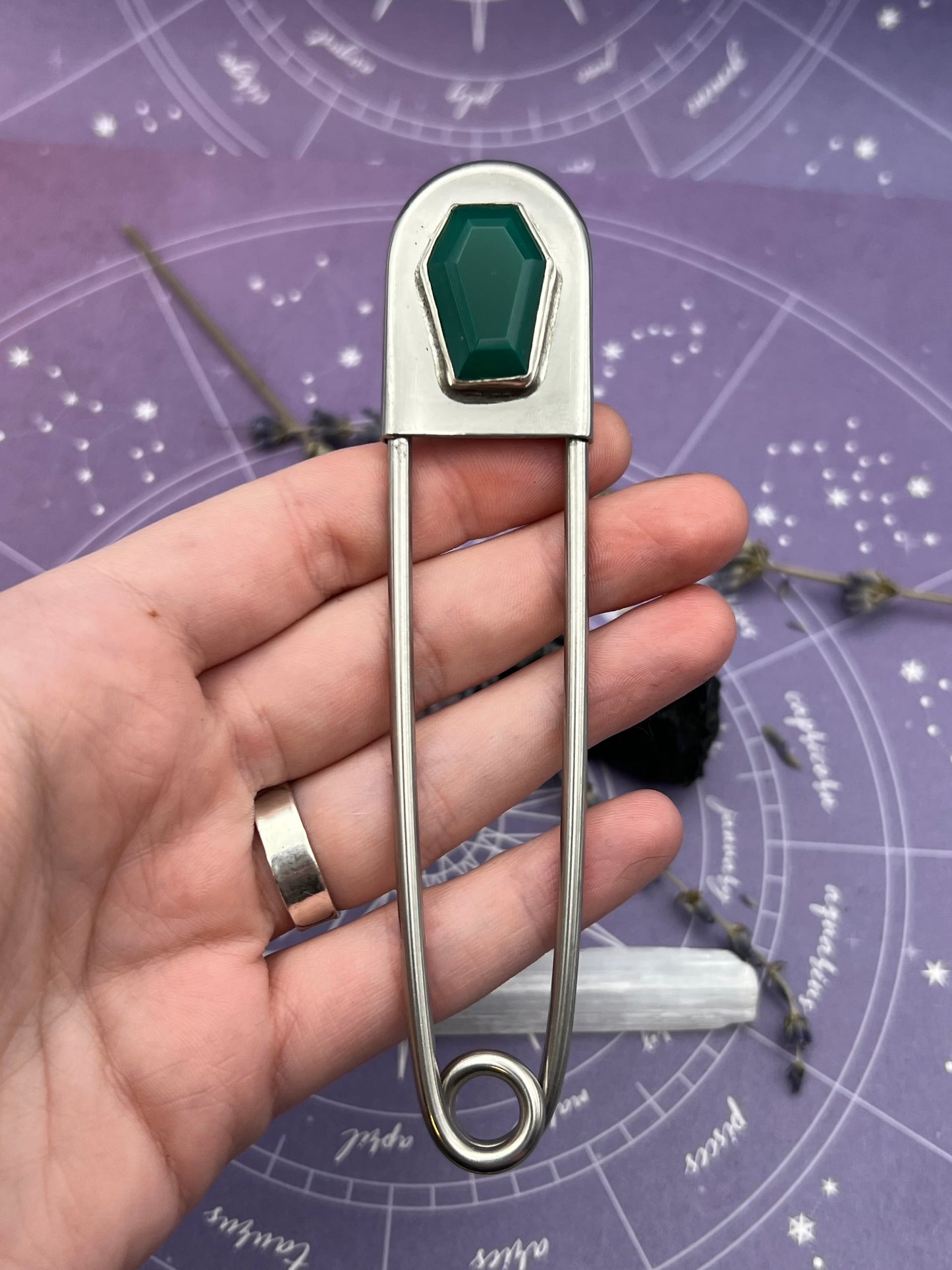The Green Onyx Coffin Jumbo Safety Pin