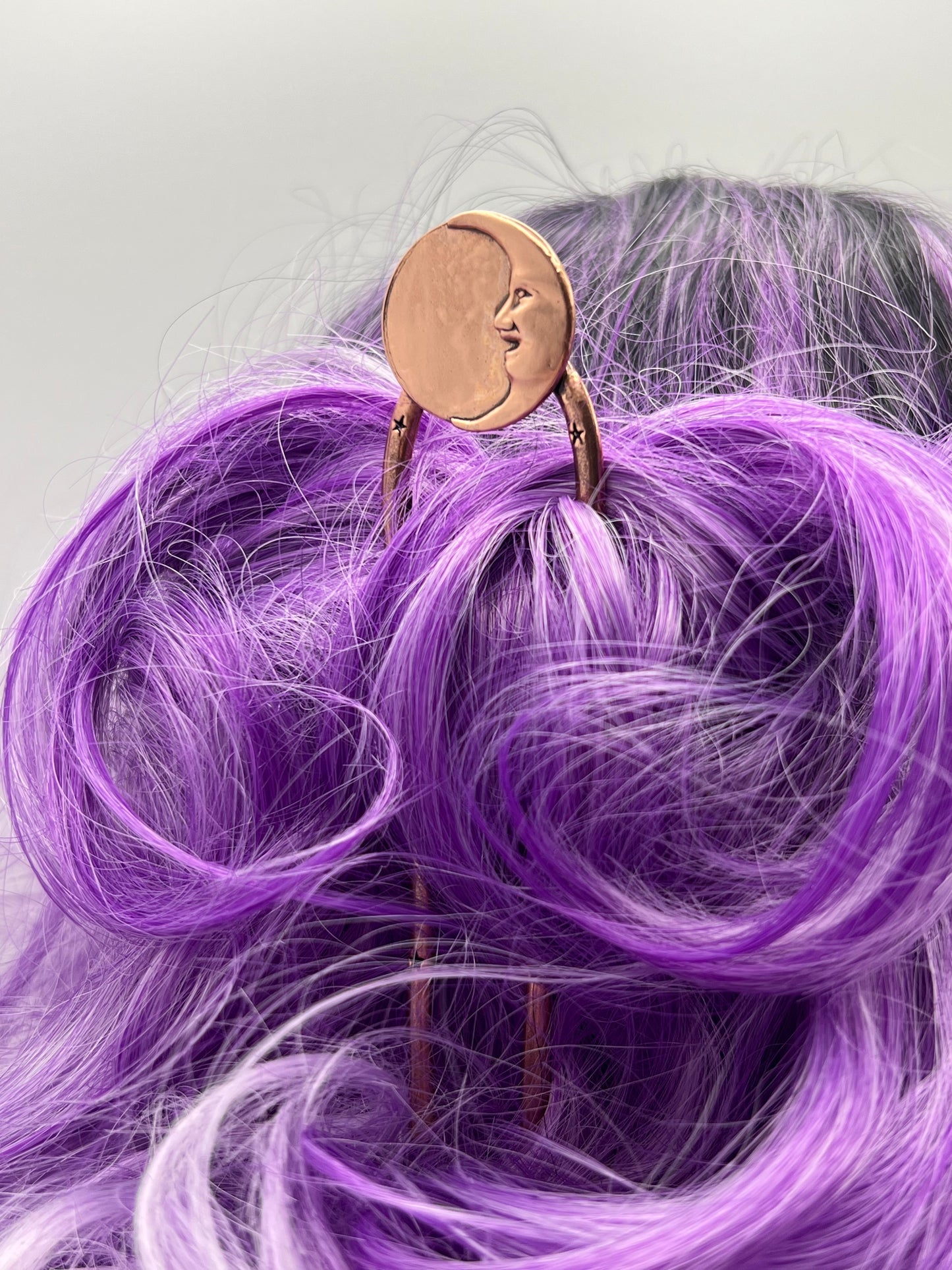 The Man in the Moon Copper Hair Pin