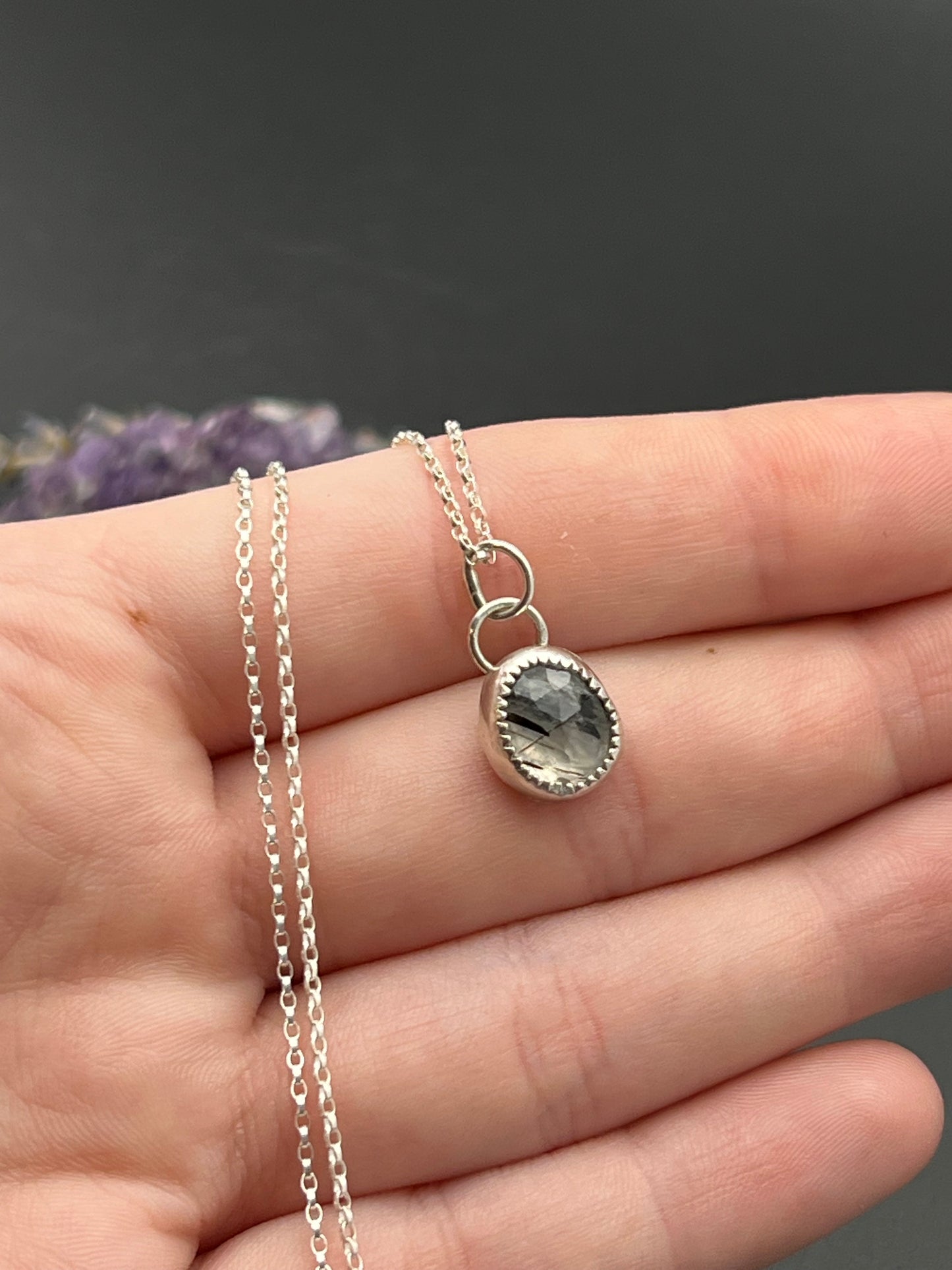 The Sterling Black Rutile Quartz Necklace