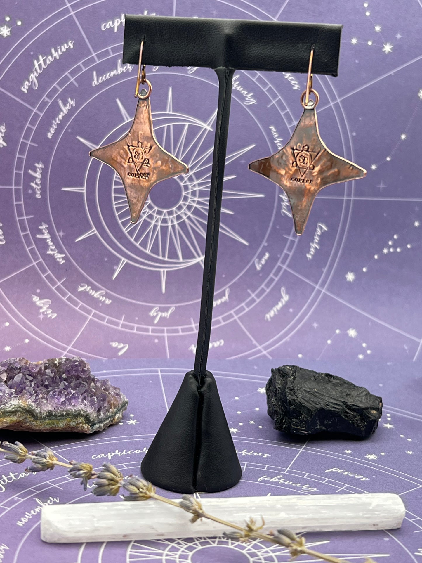 The Starburst Copper Turquoise Earrings