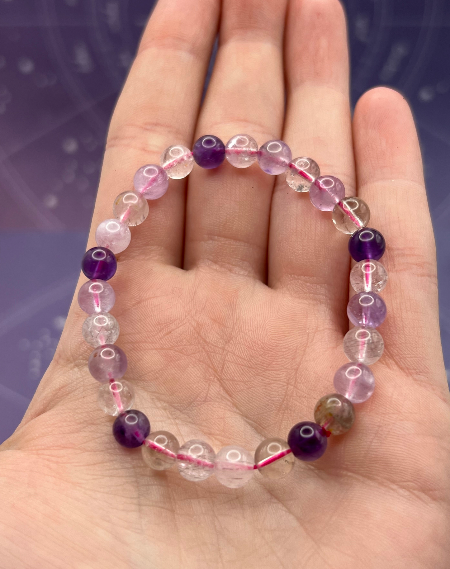 Super Seven Gemstone Bead Stretch Bracelet