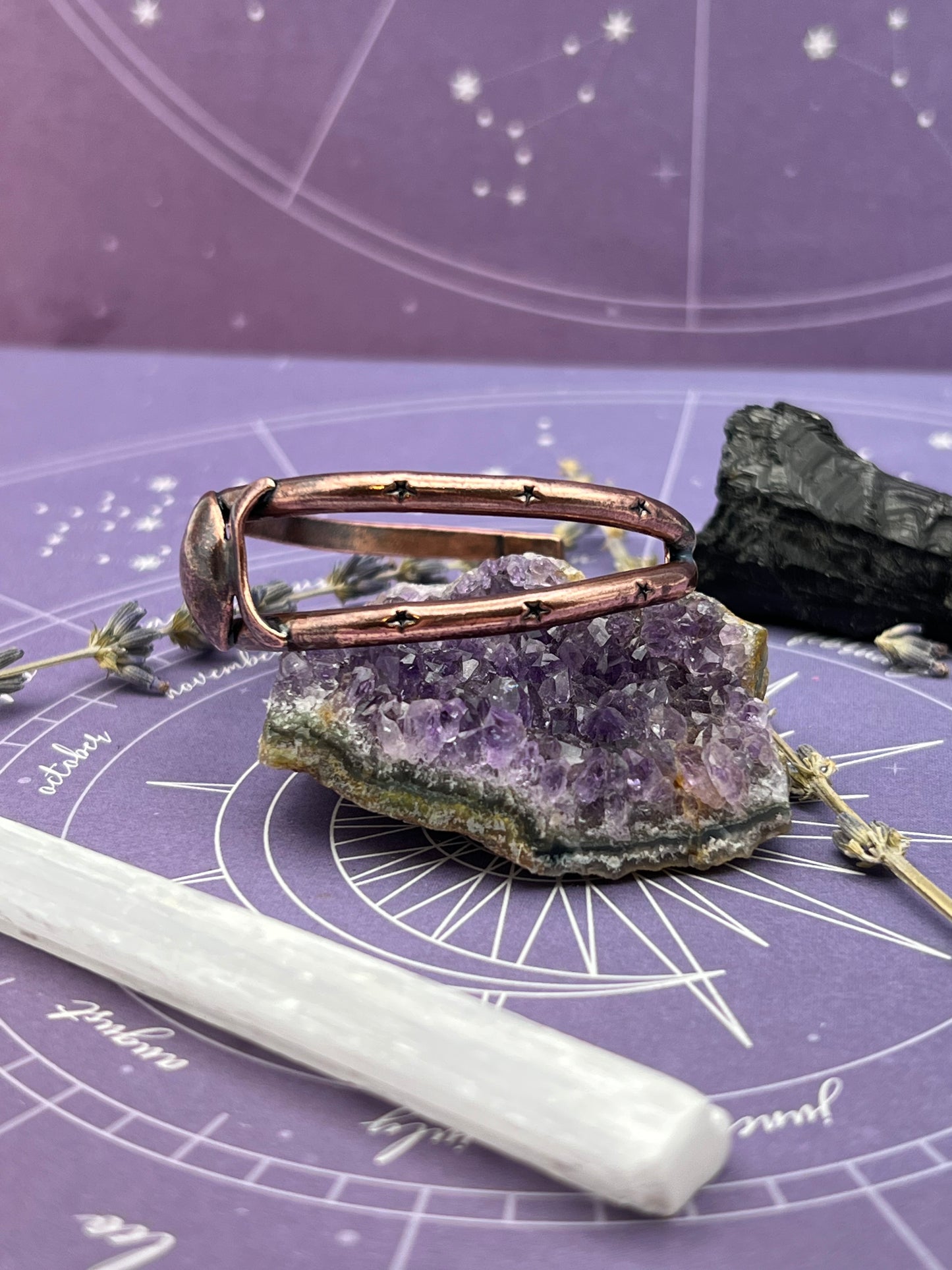 The Triple Moon Copper Cuff Bracelet