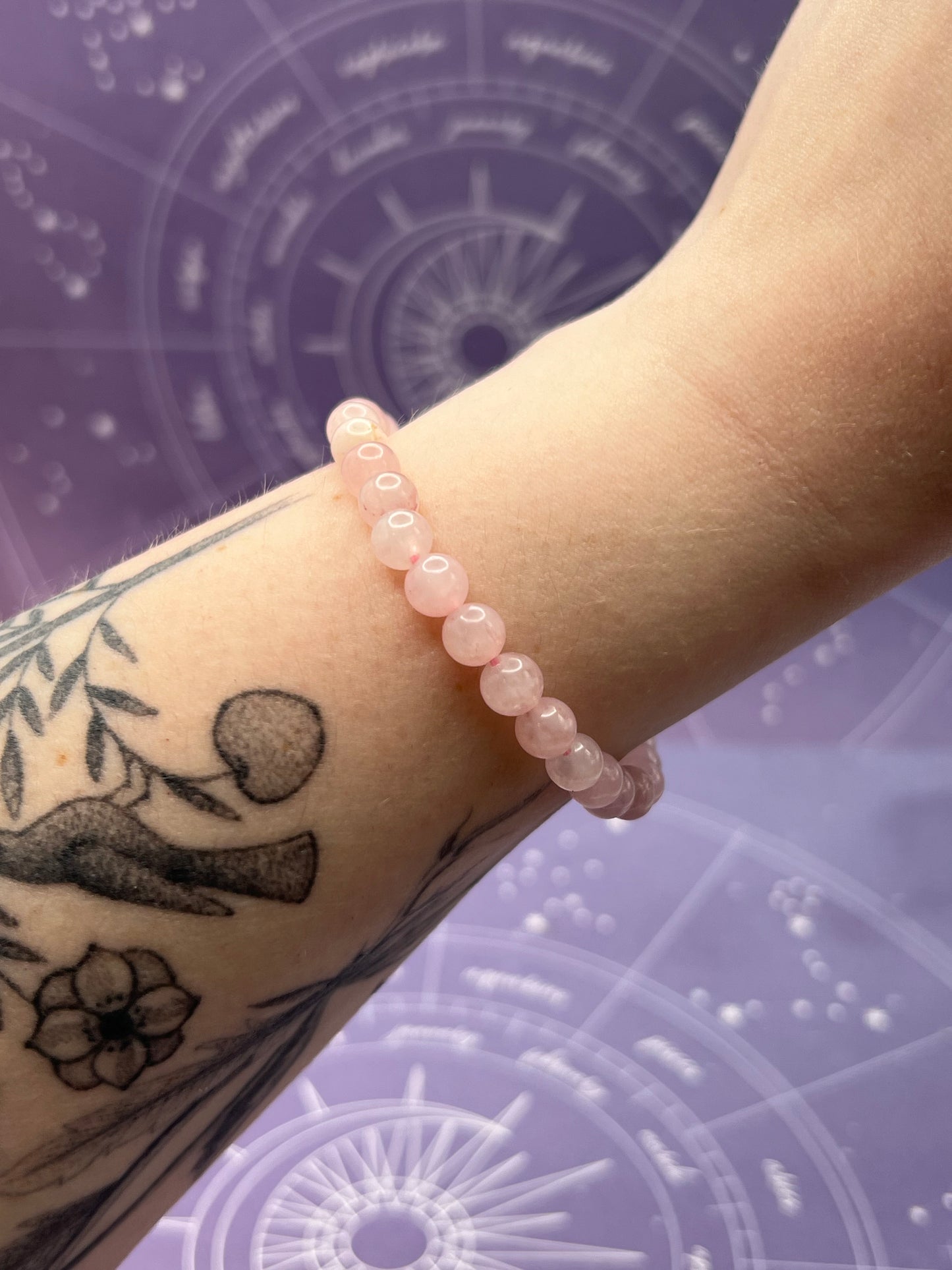 Rose Quartz Gemstone Bead Stretch Bracelet