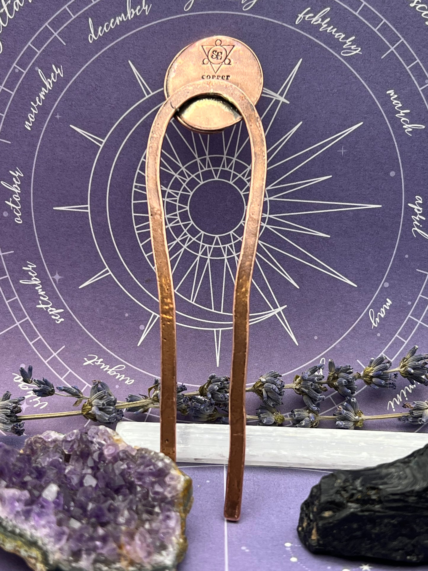 The Man in the Moon Copper Hair Pin