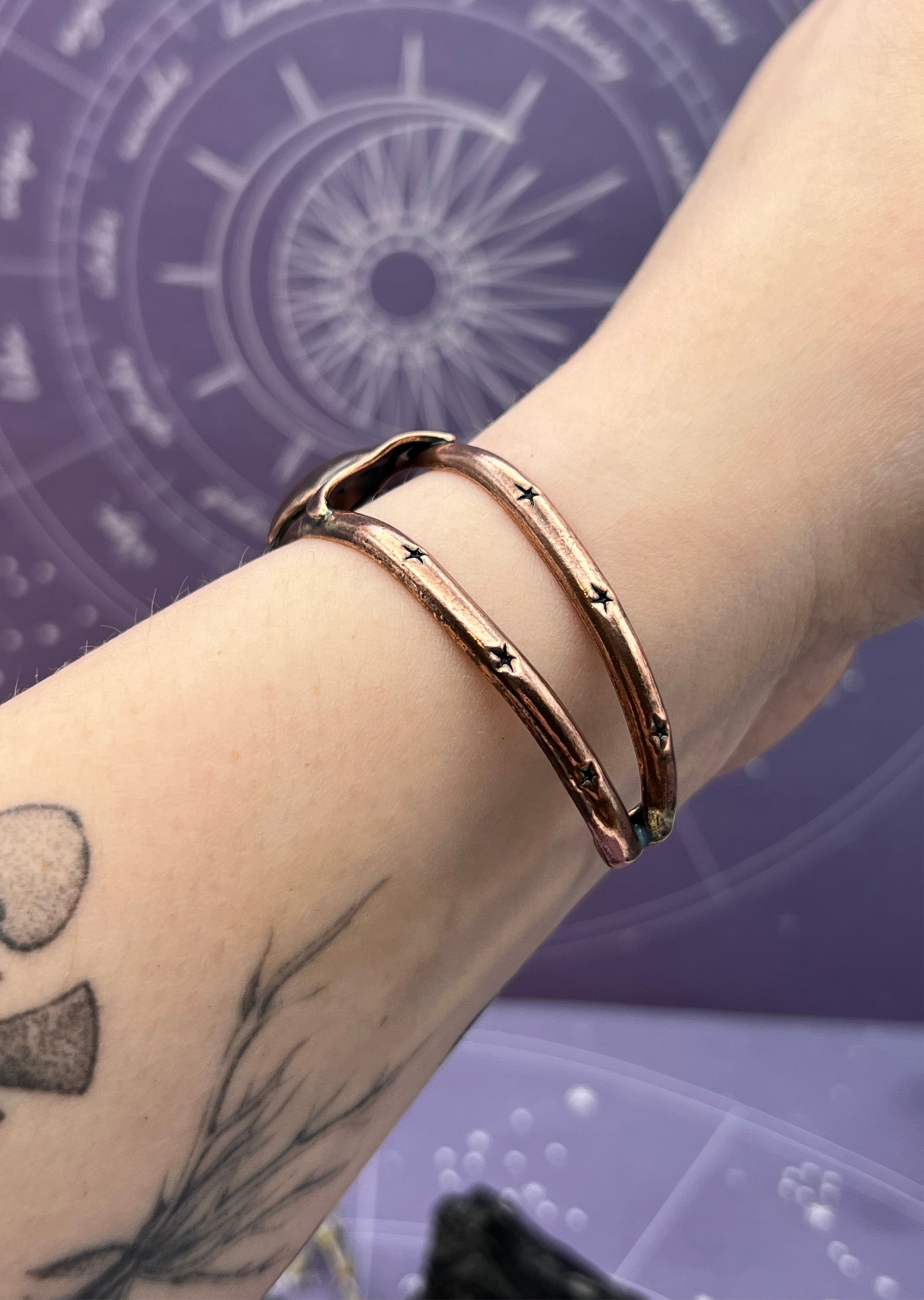 The Triple Moon Copper Cuff Bracelet