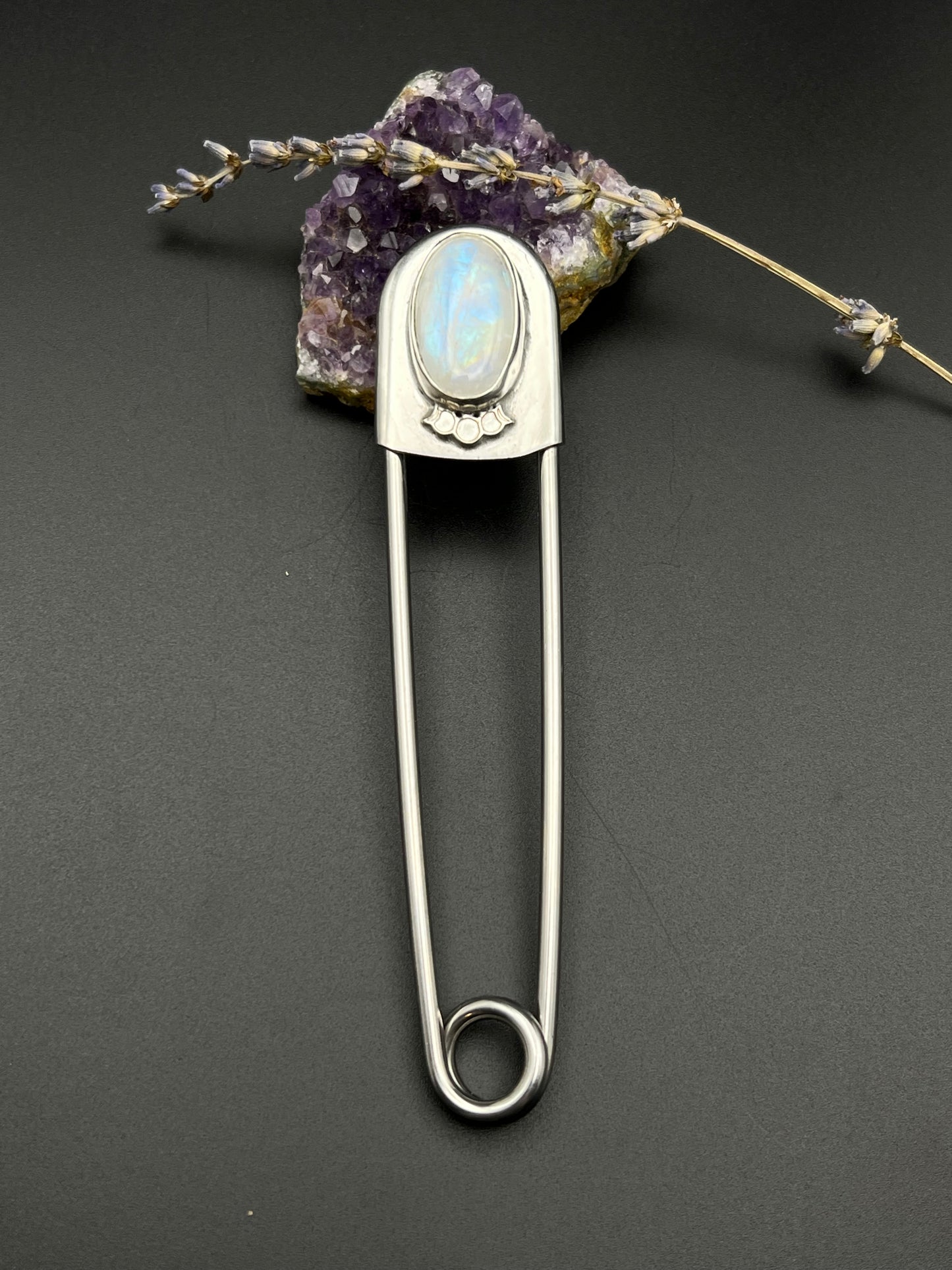 The Rainbow Moonstone Jumbo Safety Pin