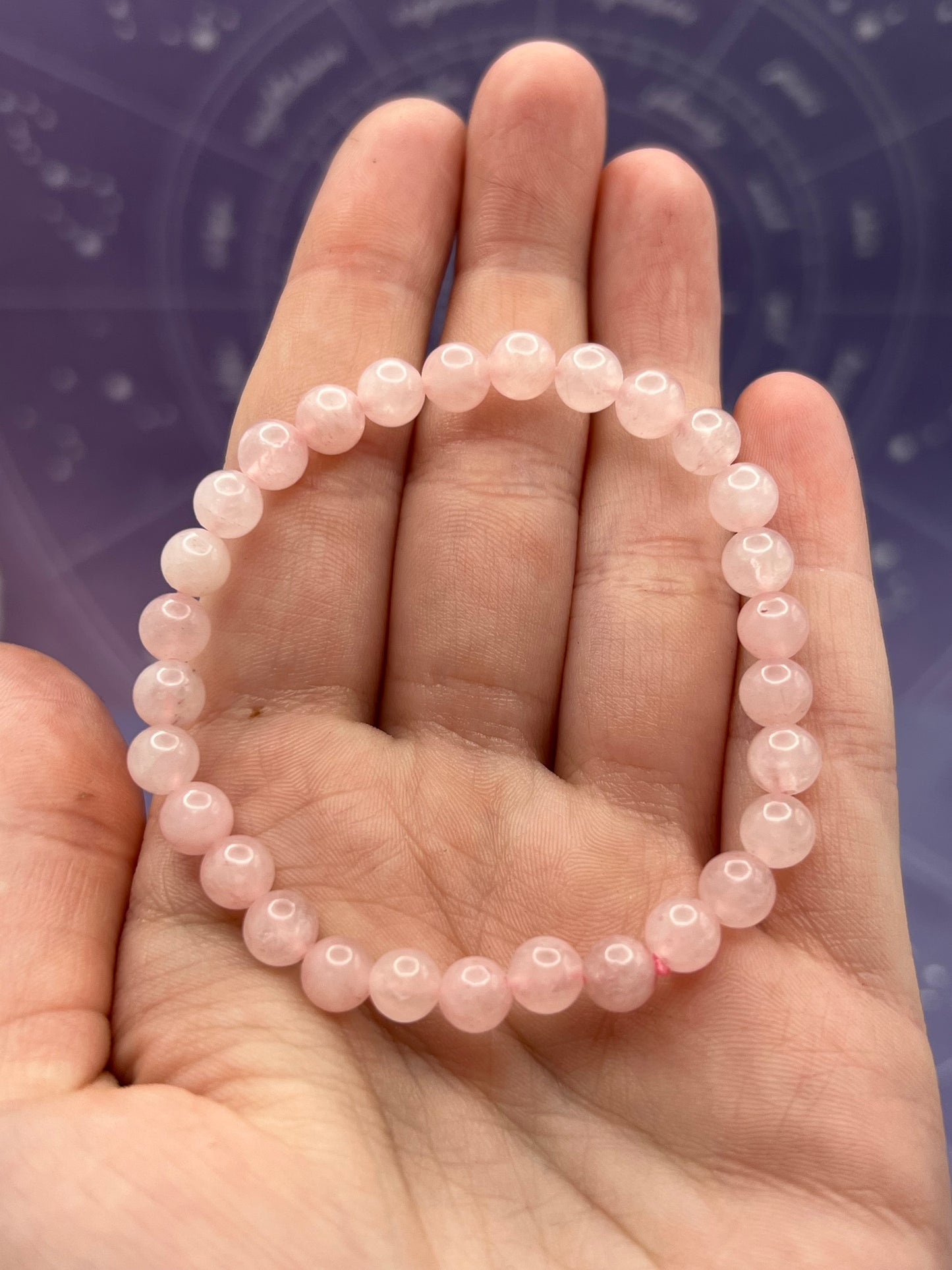 Rose Quartz Gemstone Bead Stretch Bracelet