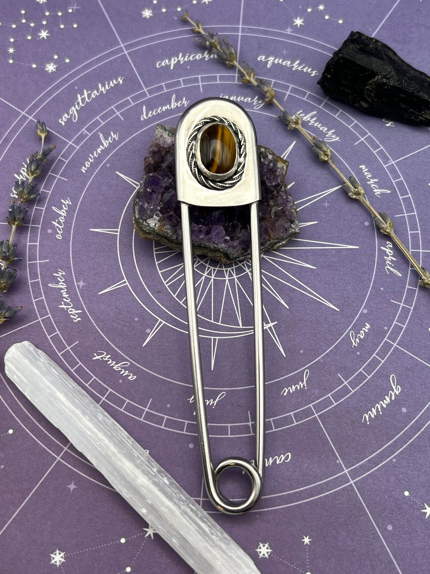 The Tiger's Eye Jumbo Safety Pin