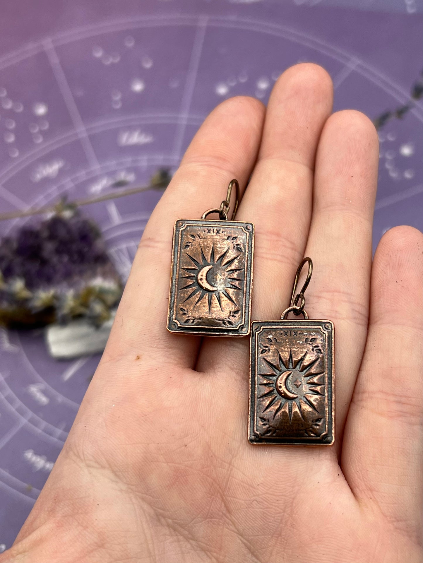 The Copper Moon Tarot Earrings