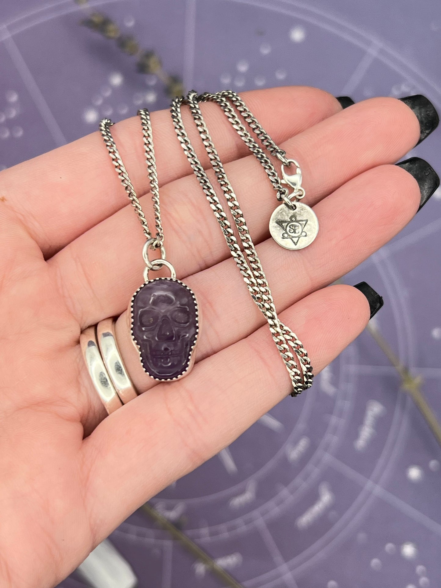 The Amethyst Skull Necklace