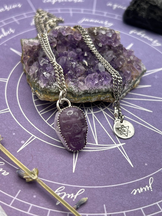 The Amethyst Skull Necklace