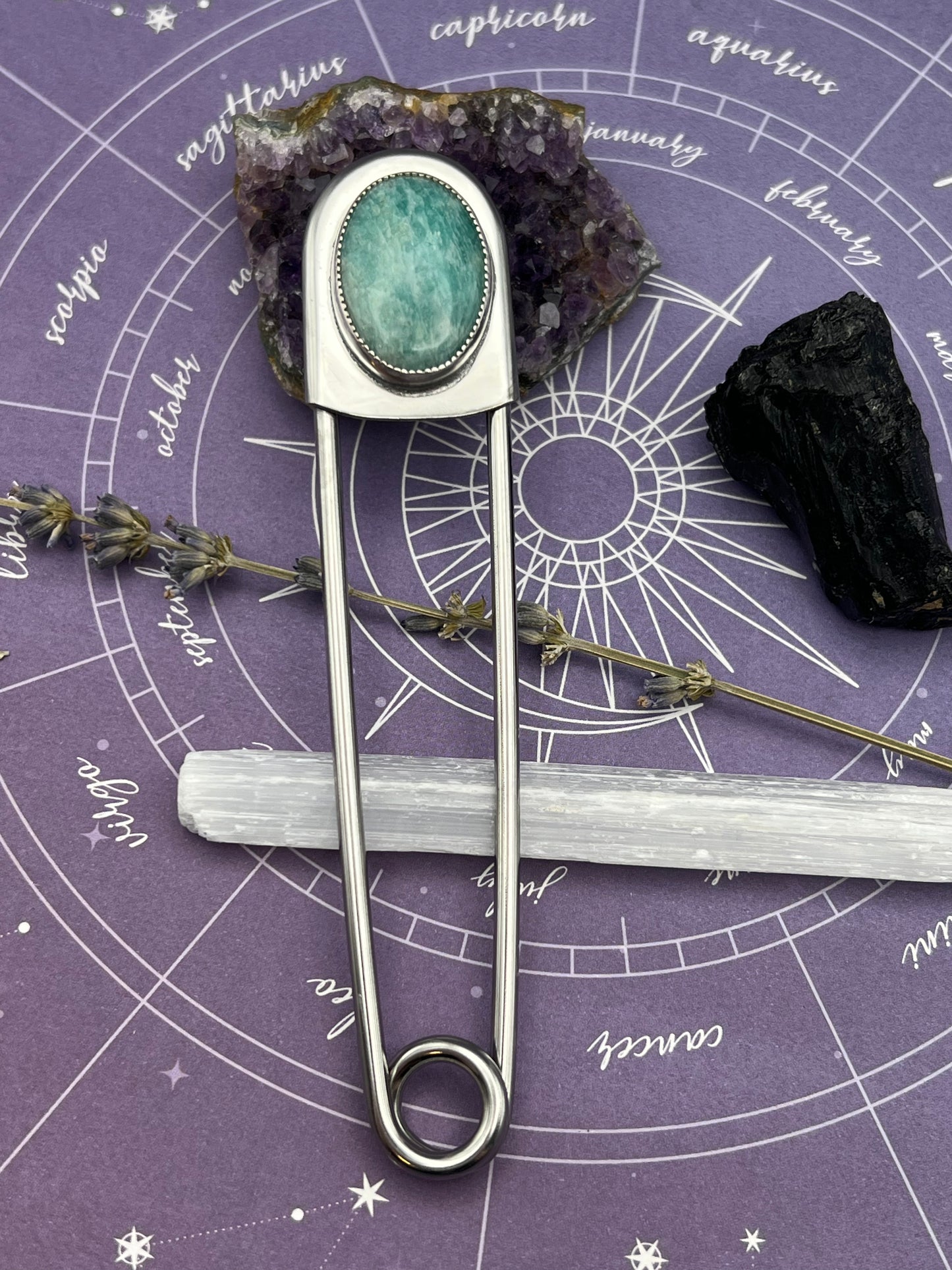 The Amazonite Jumbo Safety Pin