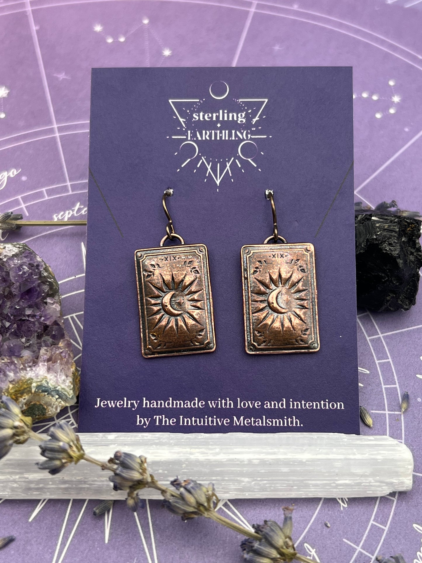 The Copper Moon Tarot Earrings
