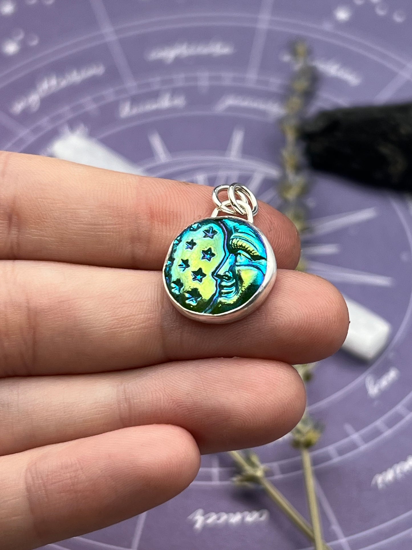 The Aurora Borealis Moon Pendant