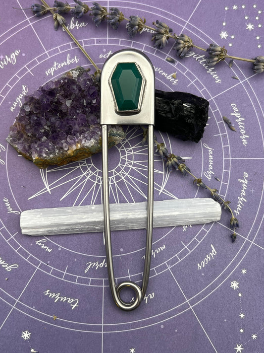 The Green Onyx Coffin Jumbo Safety Pin