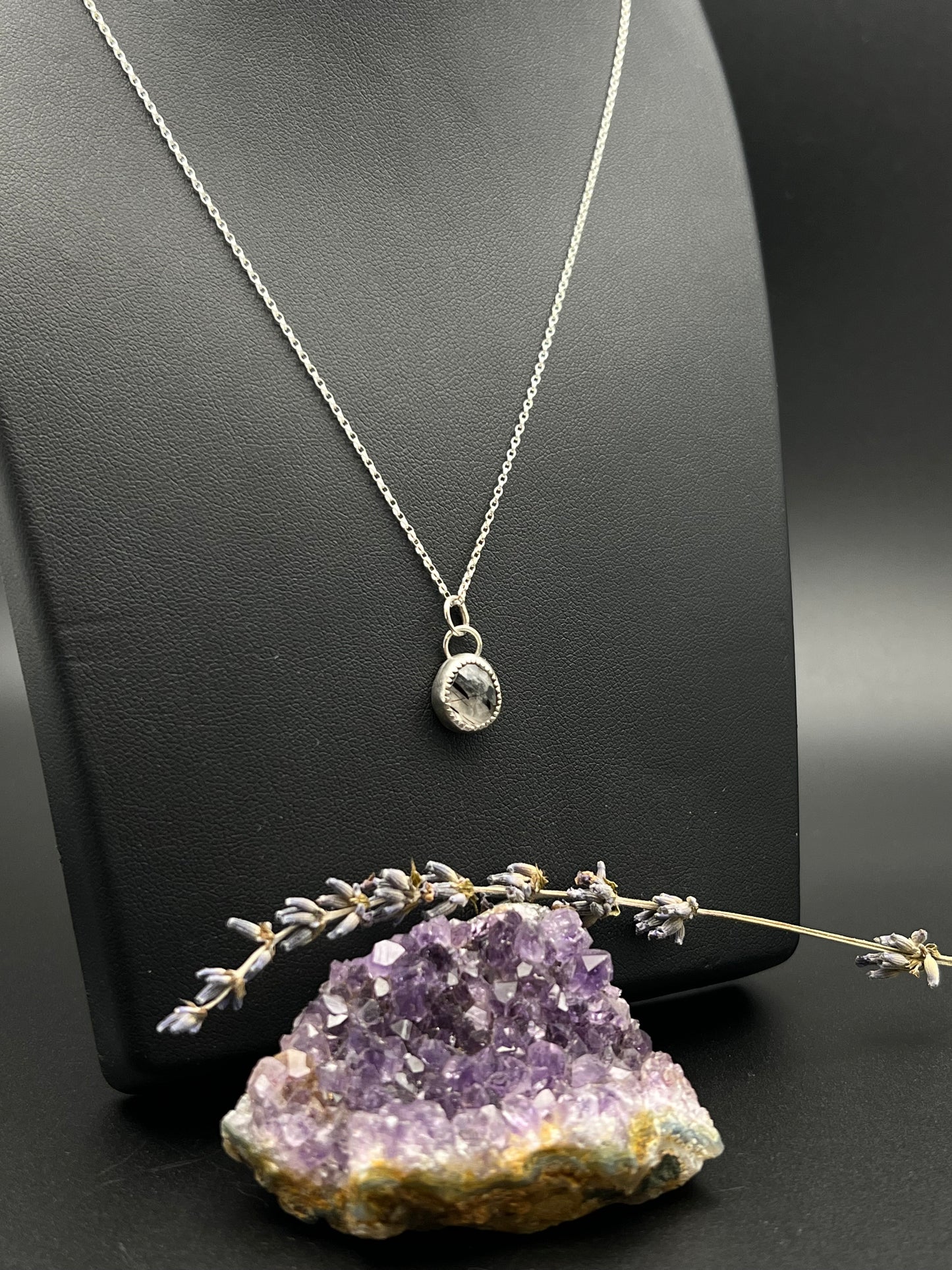 The Sterling Black Rutile Quartz Necklace