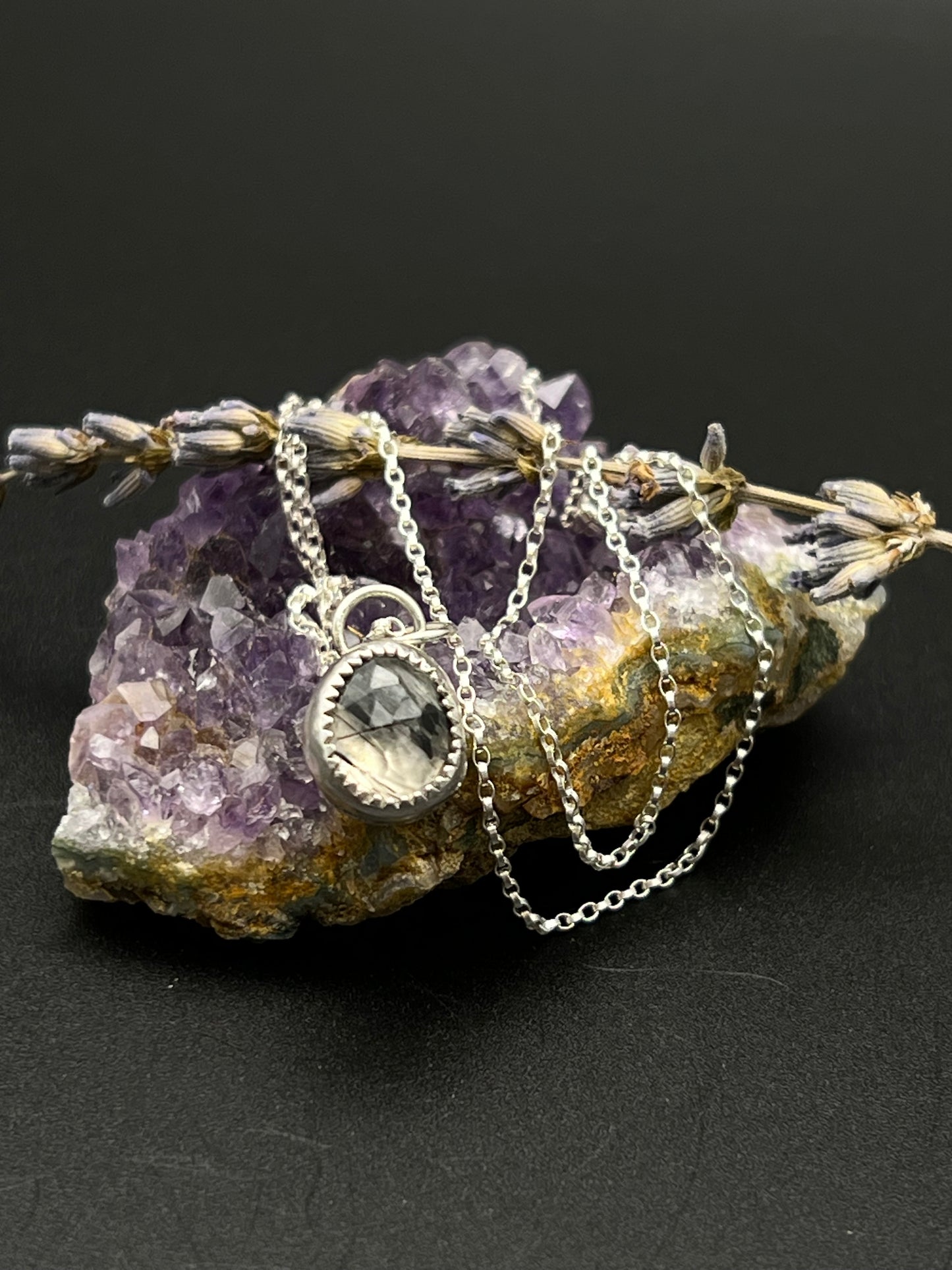 The Sterling Black Rutile Quartz Necklace