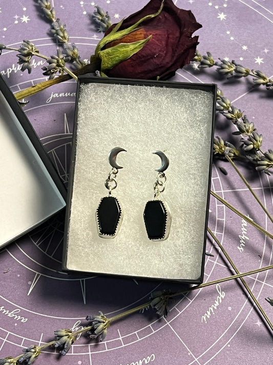 The Moonlit Coffin Earrings