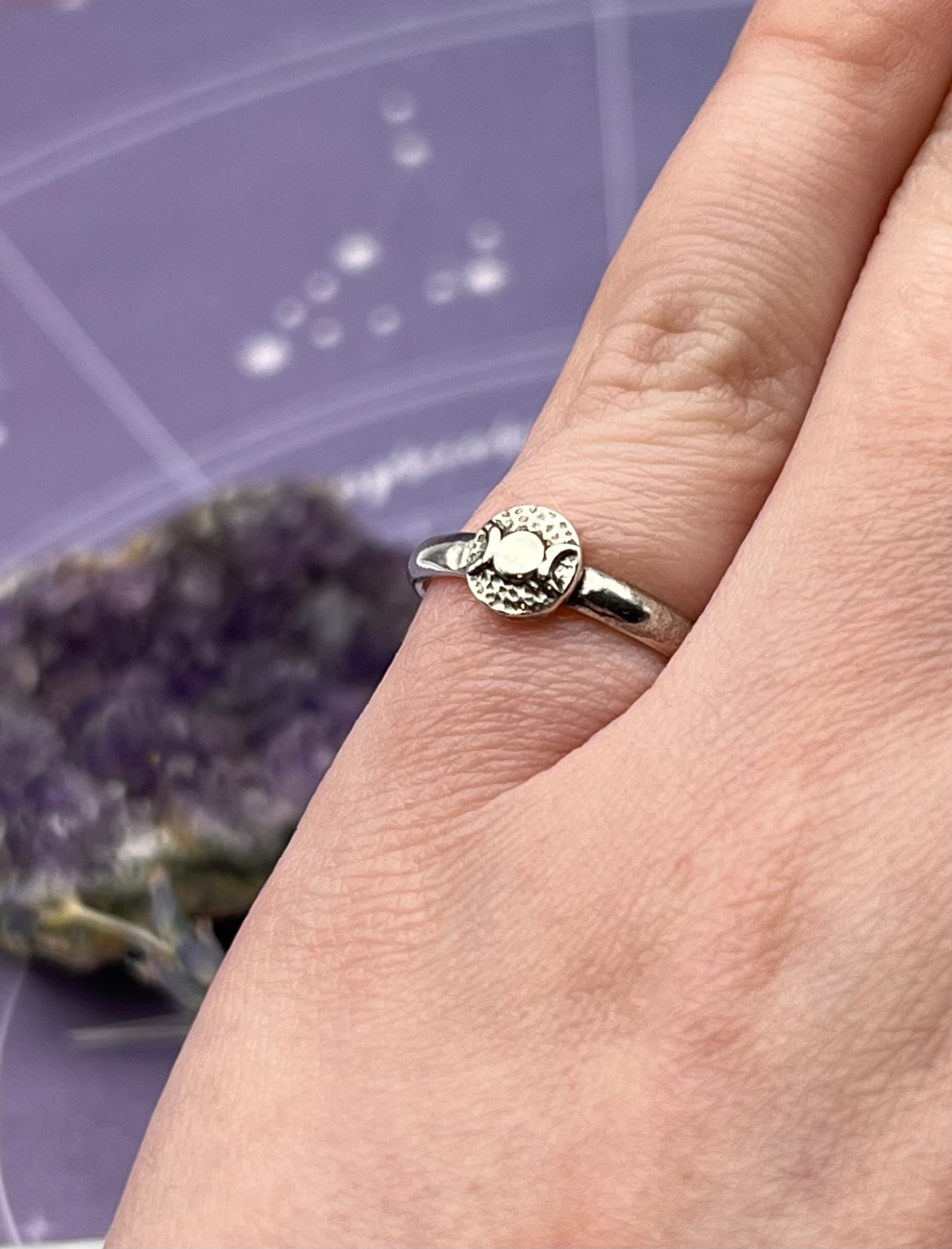 The Triple Moon Goddess Talisman Ring