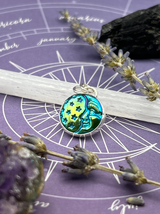 The Aurora Borealis Moon Pendant