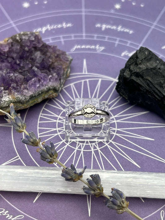 The Triple Moon Goddess Talisman Ring