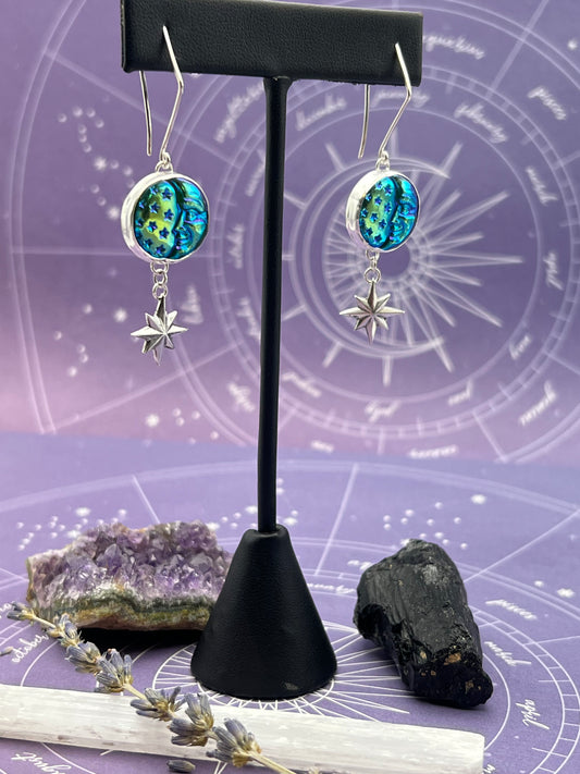 The Aurora Borealis Moon Earrings
