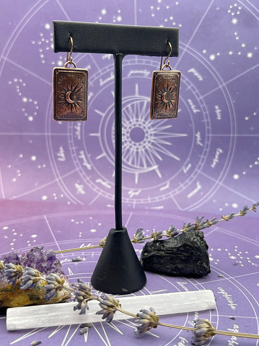 The Copper Moon Tarot Earrings