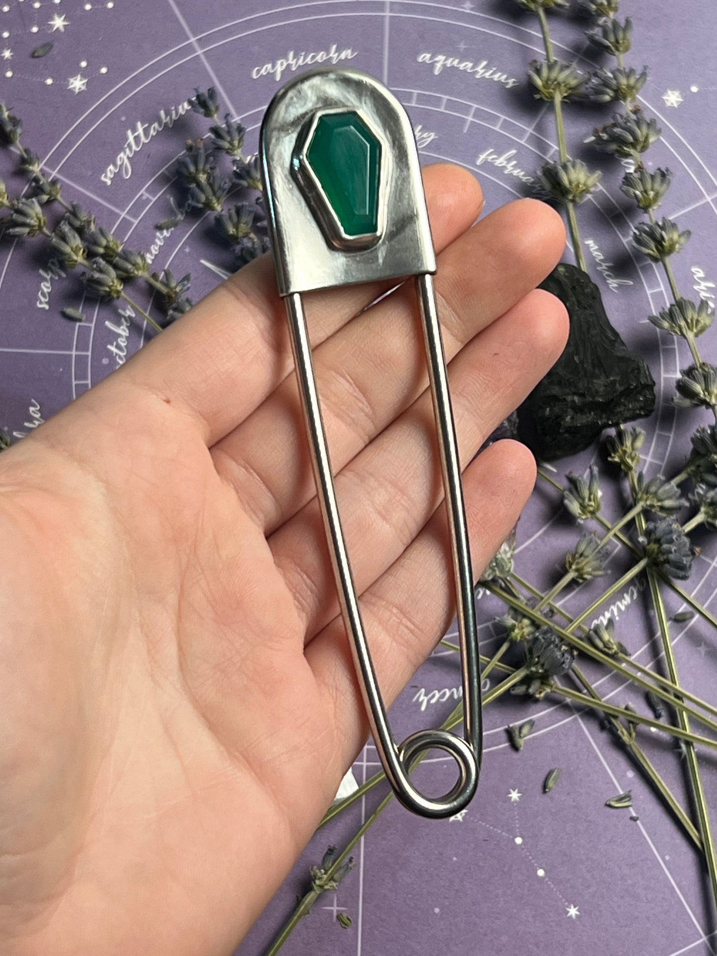 The Green Onyx Coffin Jumbo Safety Pin